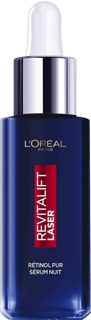 L'Oréal Revitalift Laser Sérum de Nuit au Rétinol Pur Soin Anti-Âge Visage Spécial Rides Profondes 30 ml