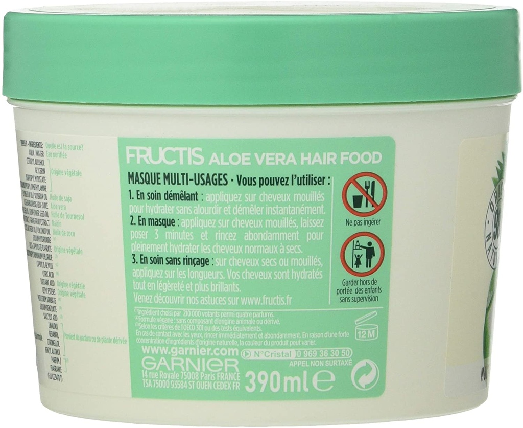 Garnier Fructis Masque Nourrissant Hair Food Aloe Vera 390 ml