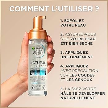 Garnier Ambre Solaire Auto-bronzante Natural Bronzer Self Tan Mousse 200ml