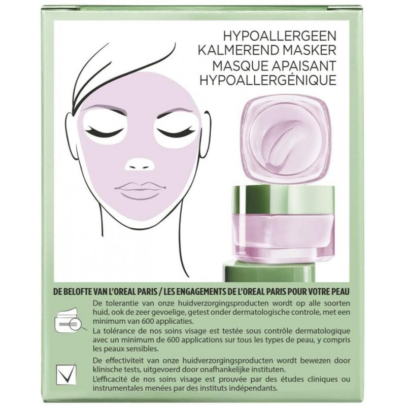 L'Oréal Pure Clay Soothing Mask Masque Visage Aux Extraits De Fleur De Mauve Et 3 Argiles 50ml