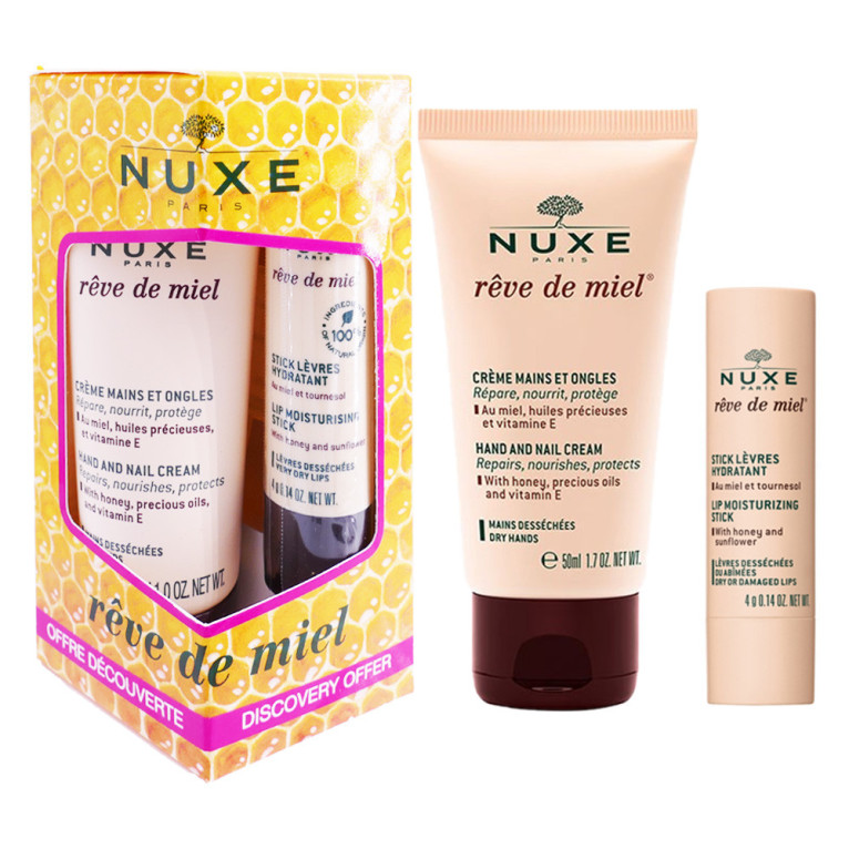 Nuxe Rêve De Miel Kit Découverte Crème Pour Les Mains 30ml Et Baume à Lèvres 4g