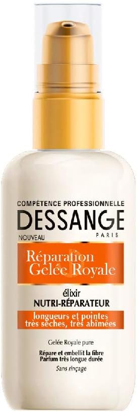 Dessange Réparation Gelée Royale Elixir Nutri-Réparateur Cheveux Très Abîmés, Sur-Sollicités 100ml