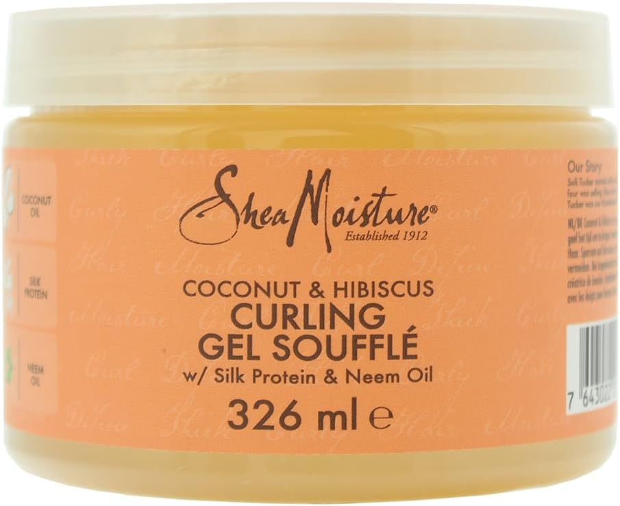 [SHEA1] Shea Moisture Curling Gel Souflé A La Noix De Coco Et Hibiscus Hydrate Et Définit Les Boucles 326ml