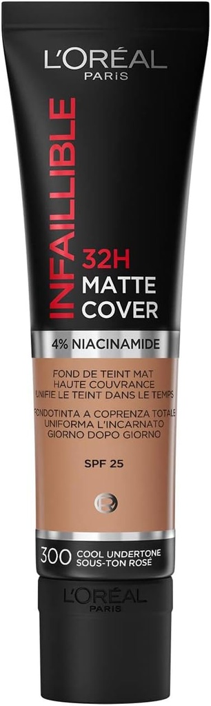 L'Oréal Infaillible 32H Matte Cover Fond de Teint 300 Sous Ton Froid 30ml