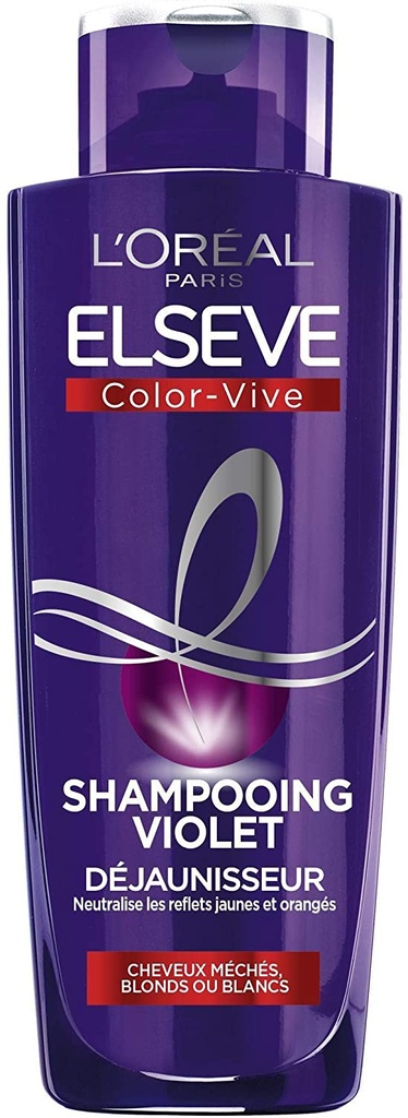 L'Oréal Elsève Color-Vive Shampooing Violet Déjaunisseur Cheveux Blonds ou Blancs 200ml
