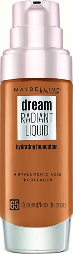 Maybelline Dream Radiant Liquid Fond de Teint 65 Noix de Coco 30ml