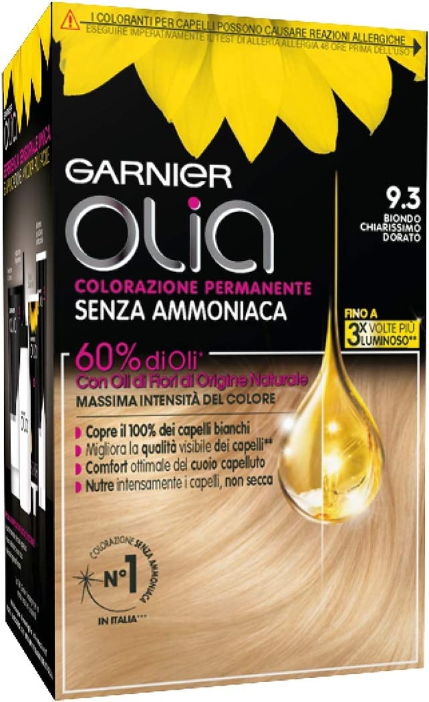 Garnier Olia Coloration Permanente à l’Huile Sans Ammoniaque 9.3 Biondo Chiarissimo Dorato