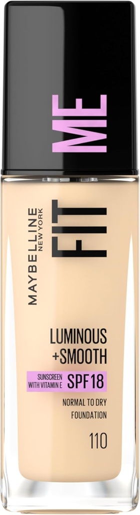 [MAY443] Maybelline Fit Me Luminous & Smooth Fond de Teint 110 Porcelain FPS 18 30ml