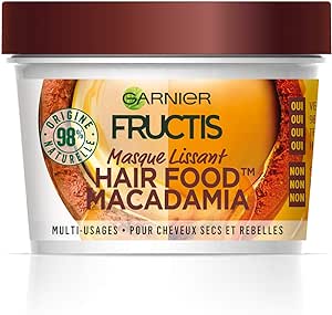 [GAR99] Garnier Fructis Hair Food Masque Lissant au Macadamia Cheveux Secs et Rebelles 390ml