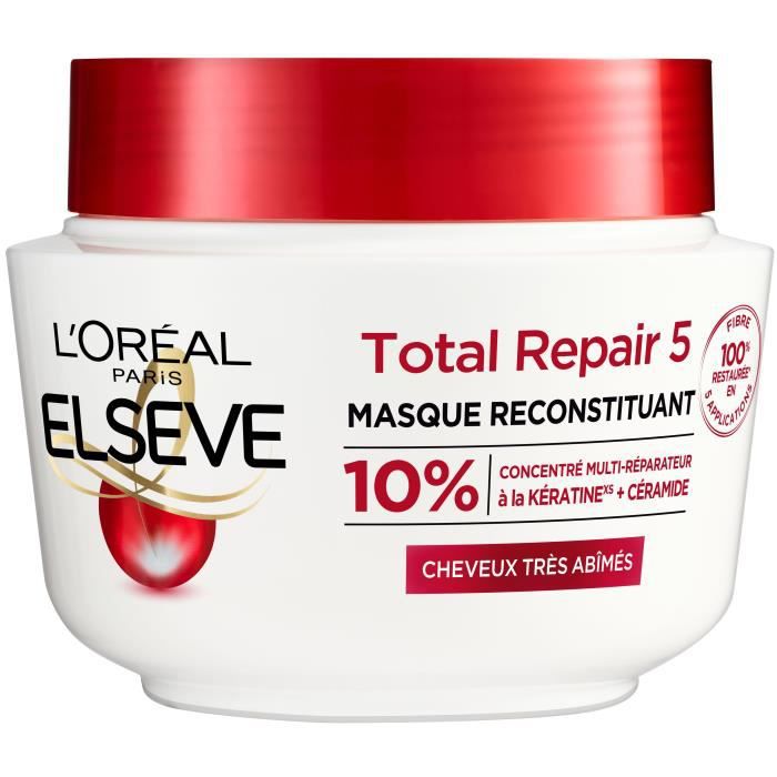 L'Oréal Elsève Total Repair 5 Masque Reconstituant Cheveux Très Abîmés 310ml x2