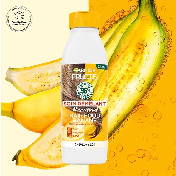 Garnier Fructis Hair Food Soin Démêlant Nourrissant à La Banane Cheveux Secs 350ml