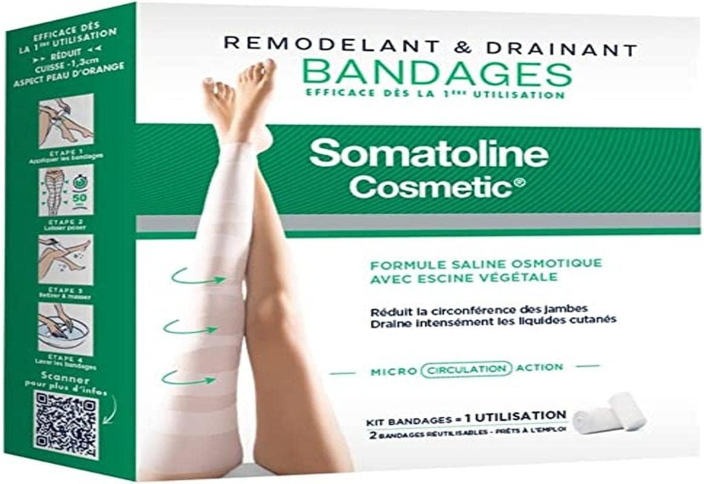 [SOMA5] Somatoline Cosmetic Bandages Réutilisables Remodelants et Drainants 