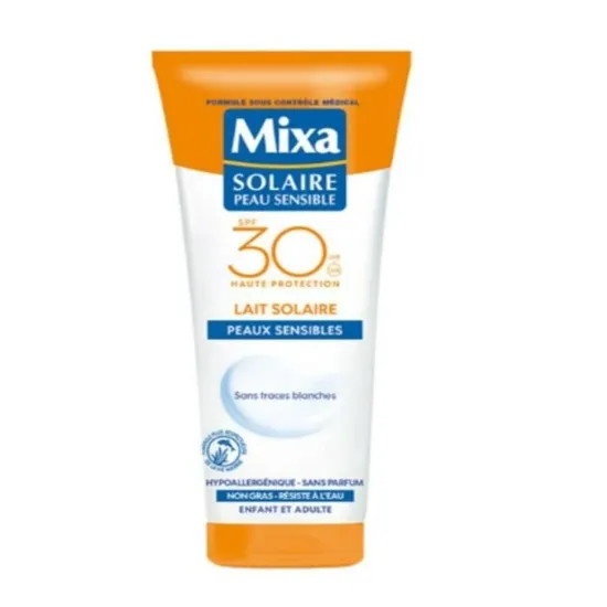 Mixa Solaire Lait Solaire SPF 30 Peaux Sensibles Sans Traces Blanches 200ml