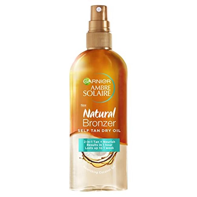 [GAR8] Garnier Ambre Solaire Natural Bronzer Huile Sèche Autobronzante Spray à L'Huile de Coco 150ml