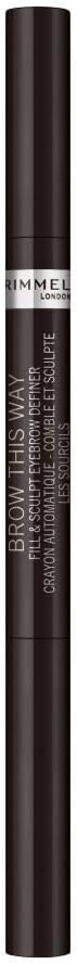 Rimmel Brow This Way Fill & Sculpt Crayon à Sourcils 004 Soft Black