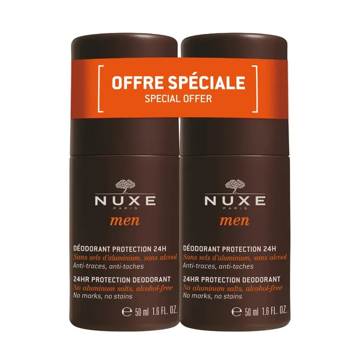 Nuxe Men Déodorant Stick Protection 24H Anti Traces Anti Tâches 2X50ml