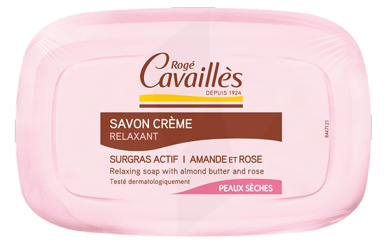 Rogé Cavaillès Savon Solide Crème Relaxant Surgras Actif Amande Et Rose Peaux Sèches 115g