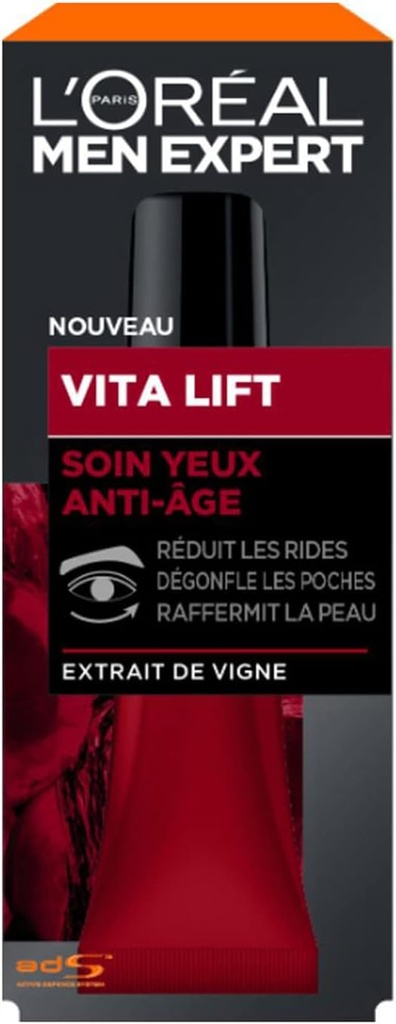 L'Oréal Men Expert Vita Lift Soin Yeux Anti-Âge Extrait De Vigne 15ml
