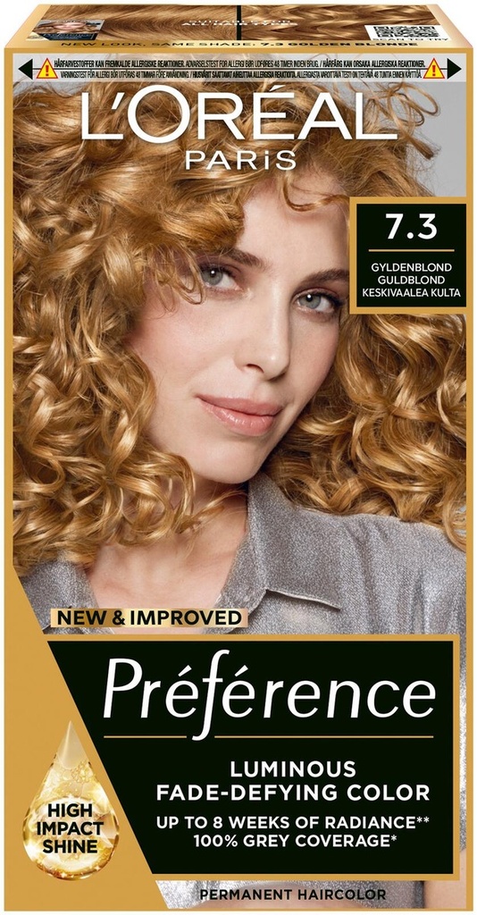 L'Oréal Préférence Coloration Permanente 7.3 Blond Doré