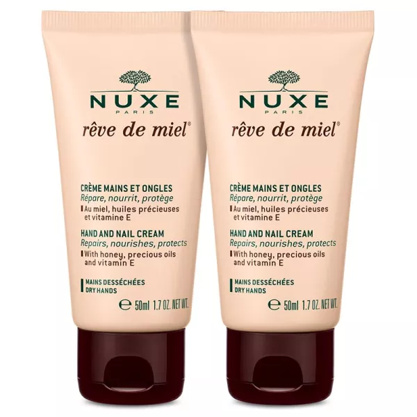 Nuxe Rêve De Miel Crèmes Mains Et Ongles Répare, Nourrit Et Protège 50ml Lot De 2 