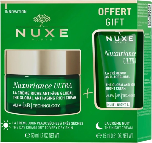 [NUX16] Nuxe Nuxuriance Ultra Coffret Crème Riche Anti-Âge Global 50 ml Peaux Sèches à Très Sèches + Crème Nuit Anti-Âge Global 15ml