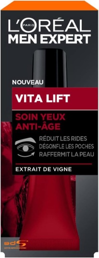 [LOR549] L'Oréal Men Expert Vita Lift Soin Yeux Anti-Âge Extrait De Vigne 15ml
