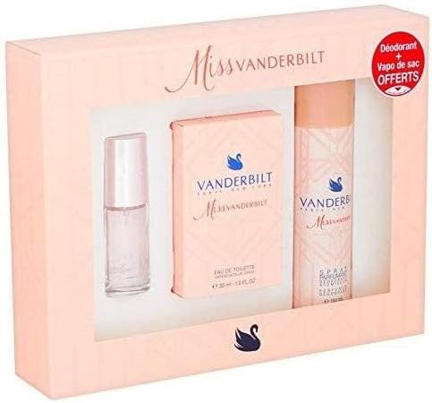 [VAN8] Vanderbilt Coffret Miss Vanderbilt Eau De Toilette 30ml + Vaporisateur De Sac 15ml + Déo Spray Parfumant 150ml