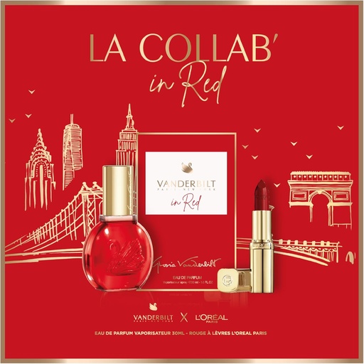 [VAN11] Vanderbilt Coffret Gloria Vanderbilt In Red Eau De Parfum 30ml + L'Oréal Color Riche Rouge à Lèvres 