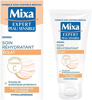 Mixa Expert Sensible Soin Réhydratant Eclat Extraits De Probiotique Protecteur Peaux Sensibles Et Ternes à La Vitamine C 50ml