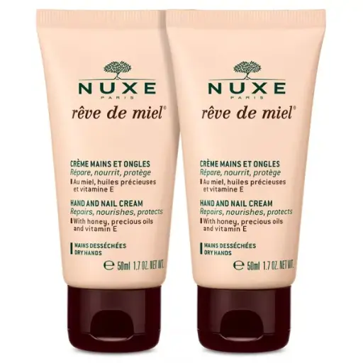 Nuxe Rêve De Miel Crèmes Mains Et Ongles Répare, Nourrit Et Protège 50ml Lot De 2 