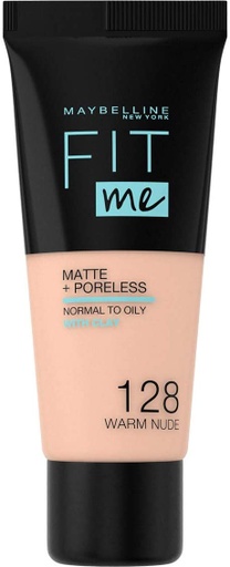 [MAY376] Maybelline Fit Me Matte & Poreless Fond de Teint Fluide 128 Beige Doré 30ml