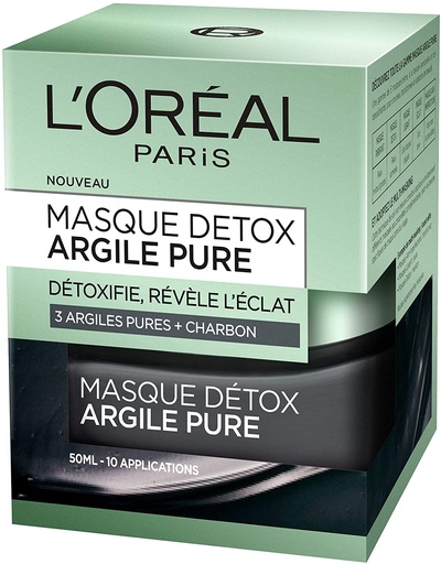 [LOR231] L'Oréal Masque Argile Pure Détoxifiant Charbon 50ml