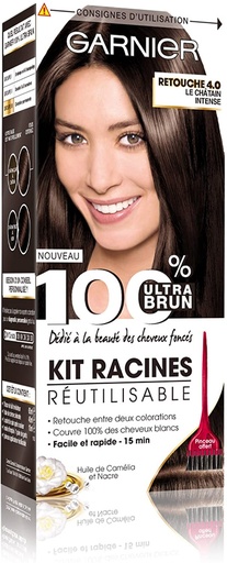 Garnier 100% Ultra Brun Kit Racines Réutilisable 4.0 Le Châtain Intense