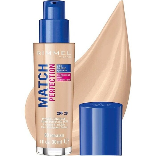 [RIM67] Rimmel Match Perfection Fond De Teint 90 Porcelain SPF 20 30ml