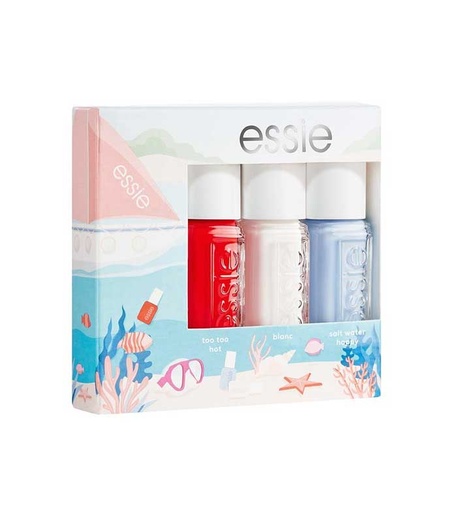 [ESS1] Essie Coffret Under The Sea Vernis à Ongles Blanc, Salt Water Happy, Too Too Hot 3x5ml