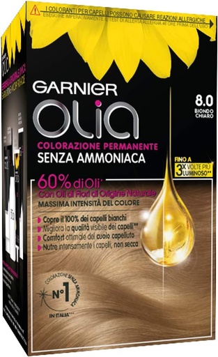 [GAR22] Garnier Olia Coloration Permanente à l’Huile Sans Ammoniaque 8.0 Biondo Chiaro