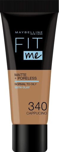 [MAY84] Maybelline Fit Me Matte & Poreless Fond de Teint Fluide 340 Cappucino 30ml
