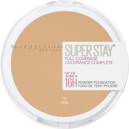 [MAY400] Maybelline Super Stay 16H Poudre Compacte Waterproof Full Coverage 24 Beige Sable/Fair Nude