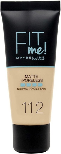 [MAY377] Maybelline Fit Me Matte & Poreless Fond de Teint Fluide 112 Soft Beige 30ml