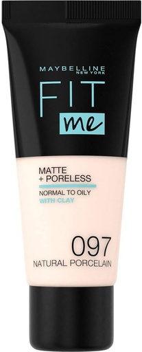 [MAY381] Maybelline Fit Me Matte & Poreless Fond de Teint Fluide 097 Natural Porcelain 30ml