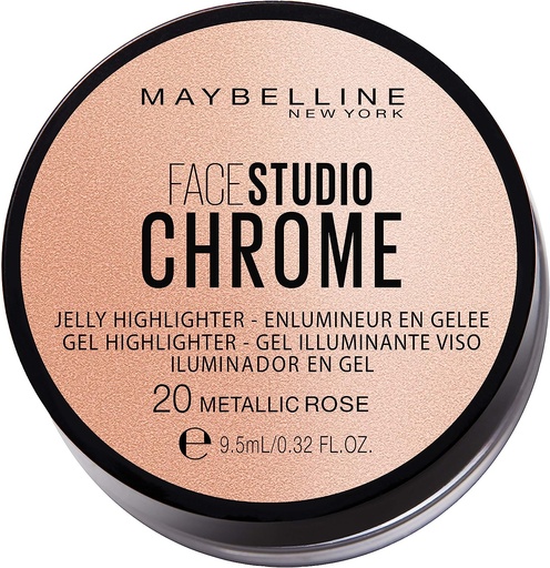 [MAY437] Maybelline Face Studio Chrome Enlumineur En Gelée 20 Metallic Rose 9.5ml