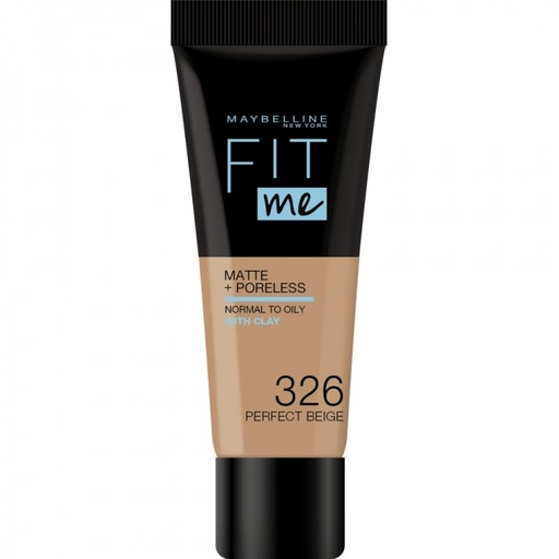 [MAY374] Maybelline Fit Me Matte & Poreless Fond de Teint Fluide 326 Perfect Beige 30ml