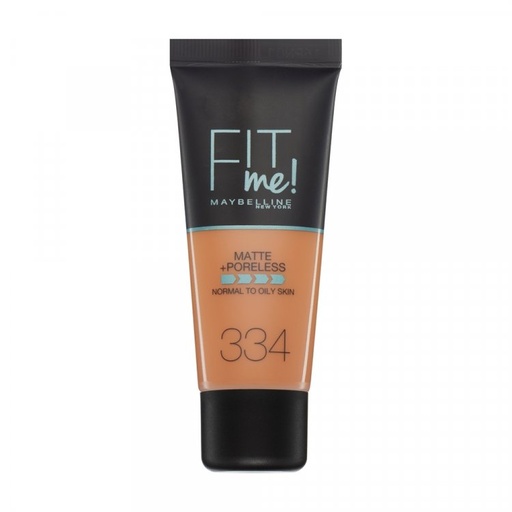 [MAY372] Maybelline Fit Me Matte & Poreless Fond de Teint Fluide 334 Warm Tan 30ml
