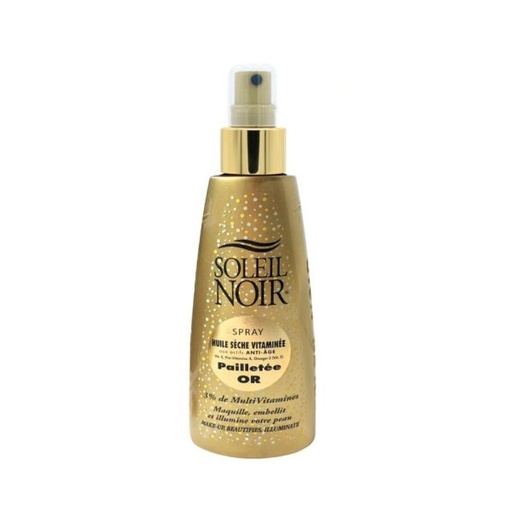 [SOLEIL2] Soleil Noir Spray Huile Sèche Vitaminée Anti Age Pailleté Or 150ml
