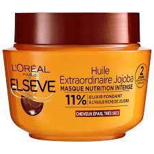 L'Oréal Elsève Huile Extraordinaire Jojoba Masque Nutrition Intense Cheveux épais, Très Secs 310ml