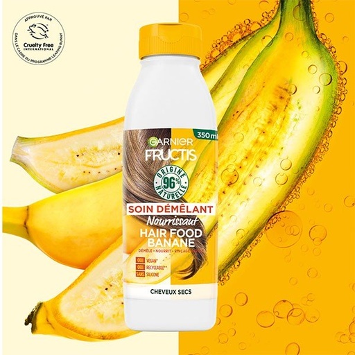 Garnier Fructis Hair Food Soin Démêlant Nourrissant à La Banane Cheveux Secs 350ml