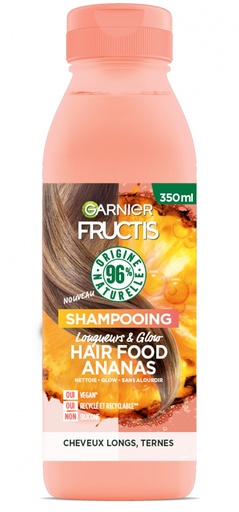 Garnier Fructis Hair Food Shampooing Longueurs Et Glow à L'Ananas Cheveux Longs, Ternes 350ml