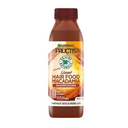 Garnier Fructis Hair Food Shampooing Lissant à La Macadamia Cheveux Secs Et Rebelles 350ml