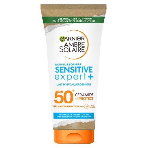[GAR94] Garnier Ambre Solaire Sensitive Expert+ Lait Hypoallergénique SPF 50 Céramide Protect 175ml