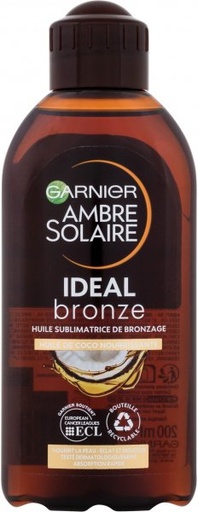 [GAR55] Garnier Ambre Solaire Ideal Bronze Huile Sublimatrice de Bronzage à L'Huile de Coco 200ml